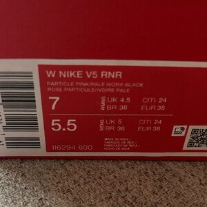 Nike V5 RNR in Particle Pink and Pale Ivory-Black